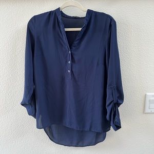 Monteau 3/4 Sleeve Women’s Navy Top in Medium